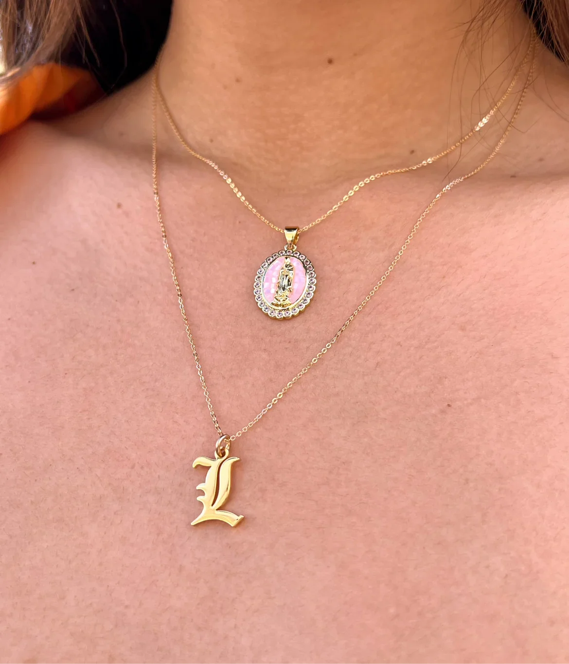 Old English Initial Necklace (Silver)