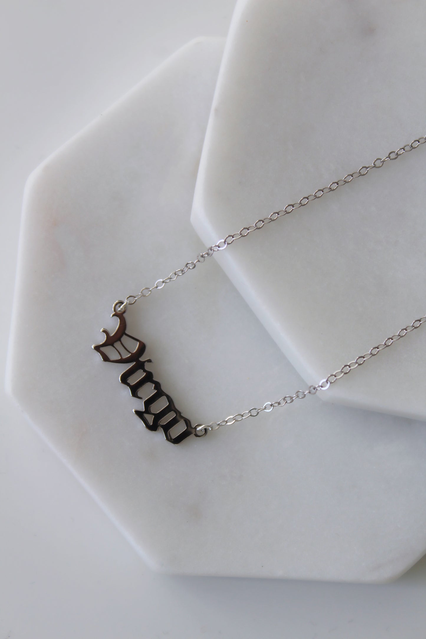 Old English Zodiac Sign Necklace