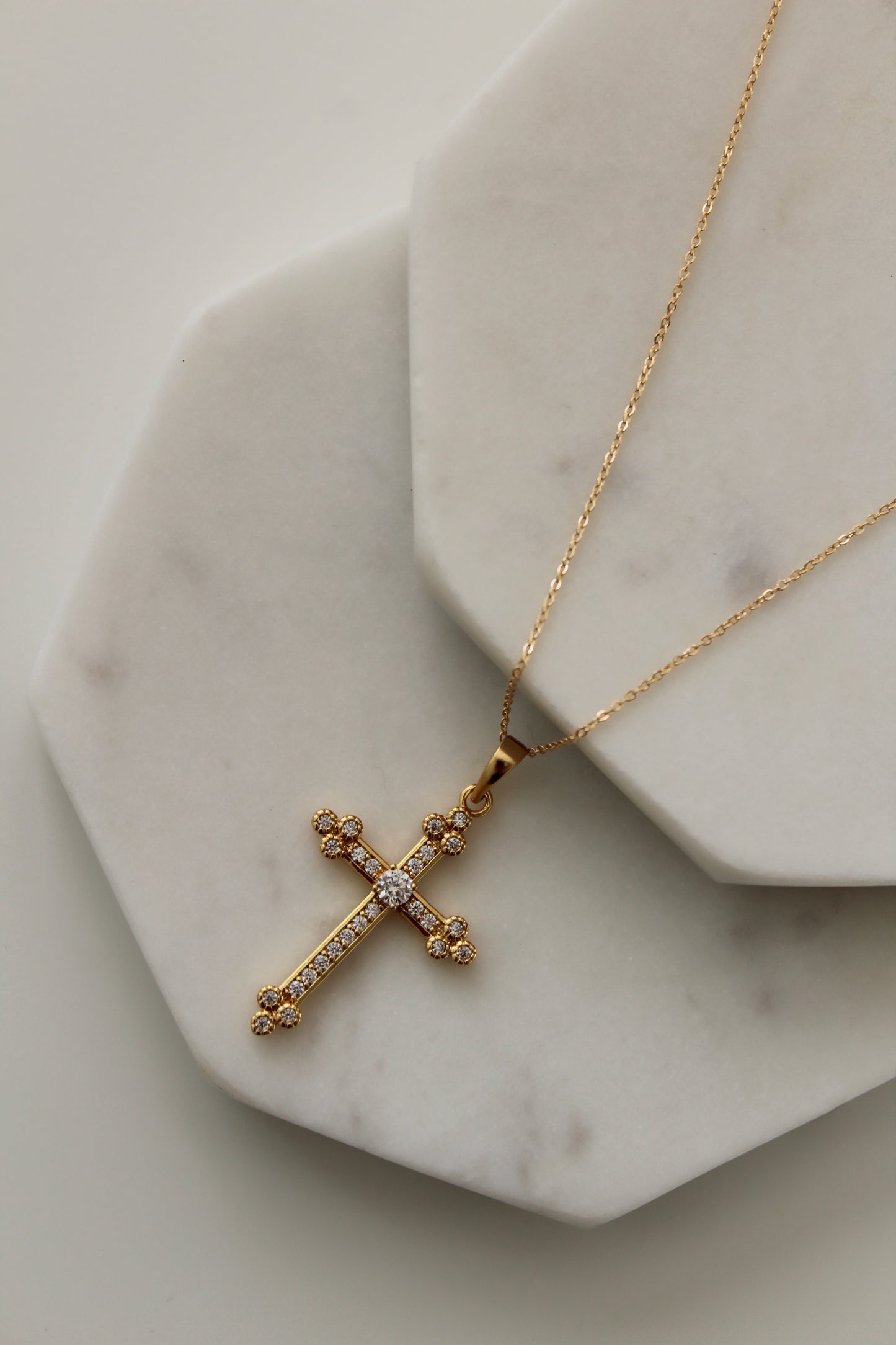 Royale CZ Cross Necklace