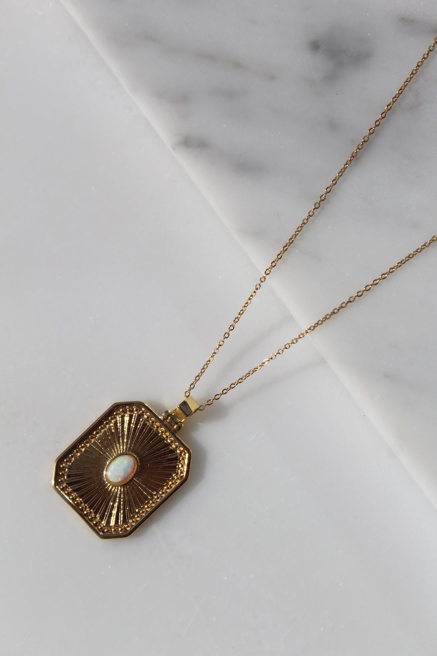 Opal Rectangle Necklace