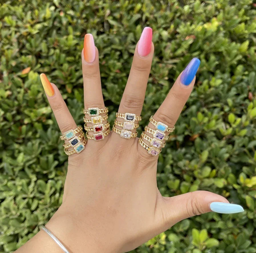 Cuban Chain CZ Ring