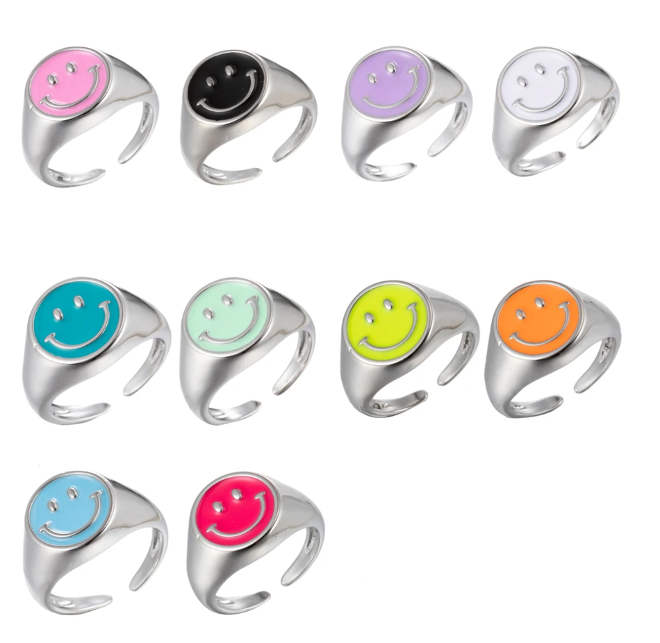 Happy Face Signet Ring