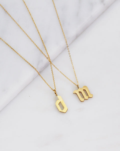 Lowercase Initial Necklace Q