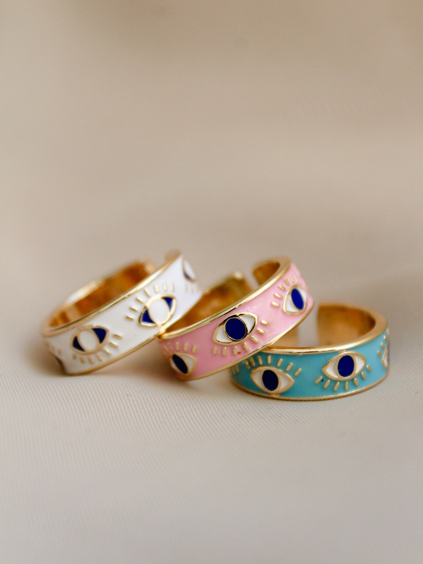 Enamel Eye Rings