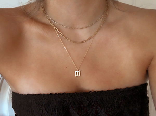 Lowercase Initial Necklace Q