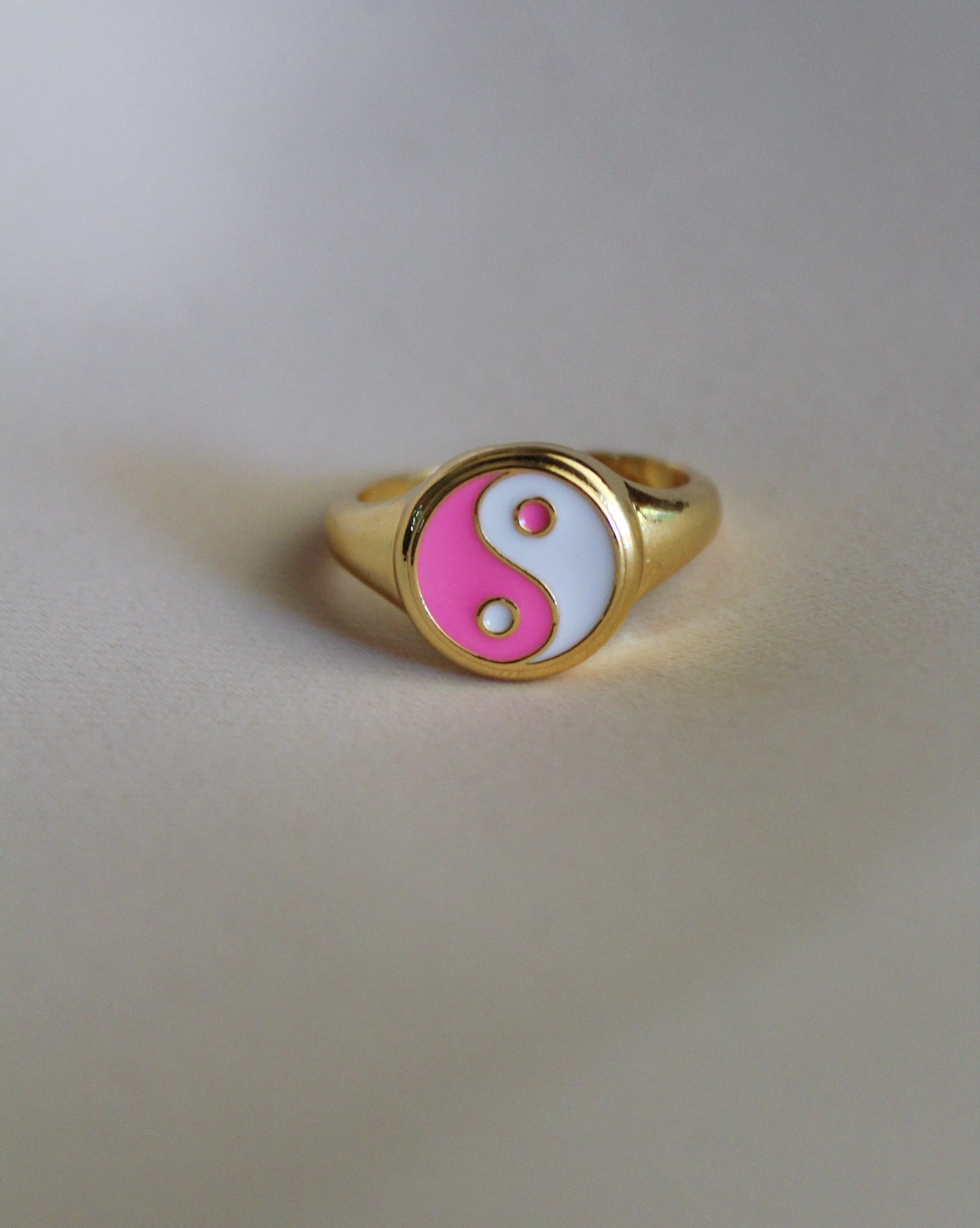 Yin Yang Enamel Rings