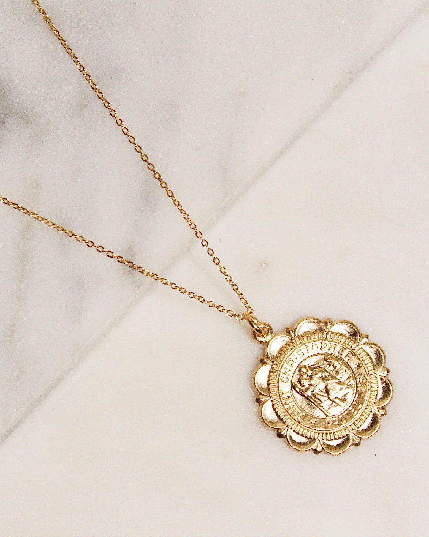 14k Gf Saint Christopher Necklace