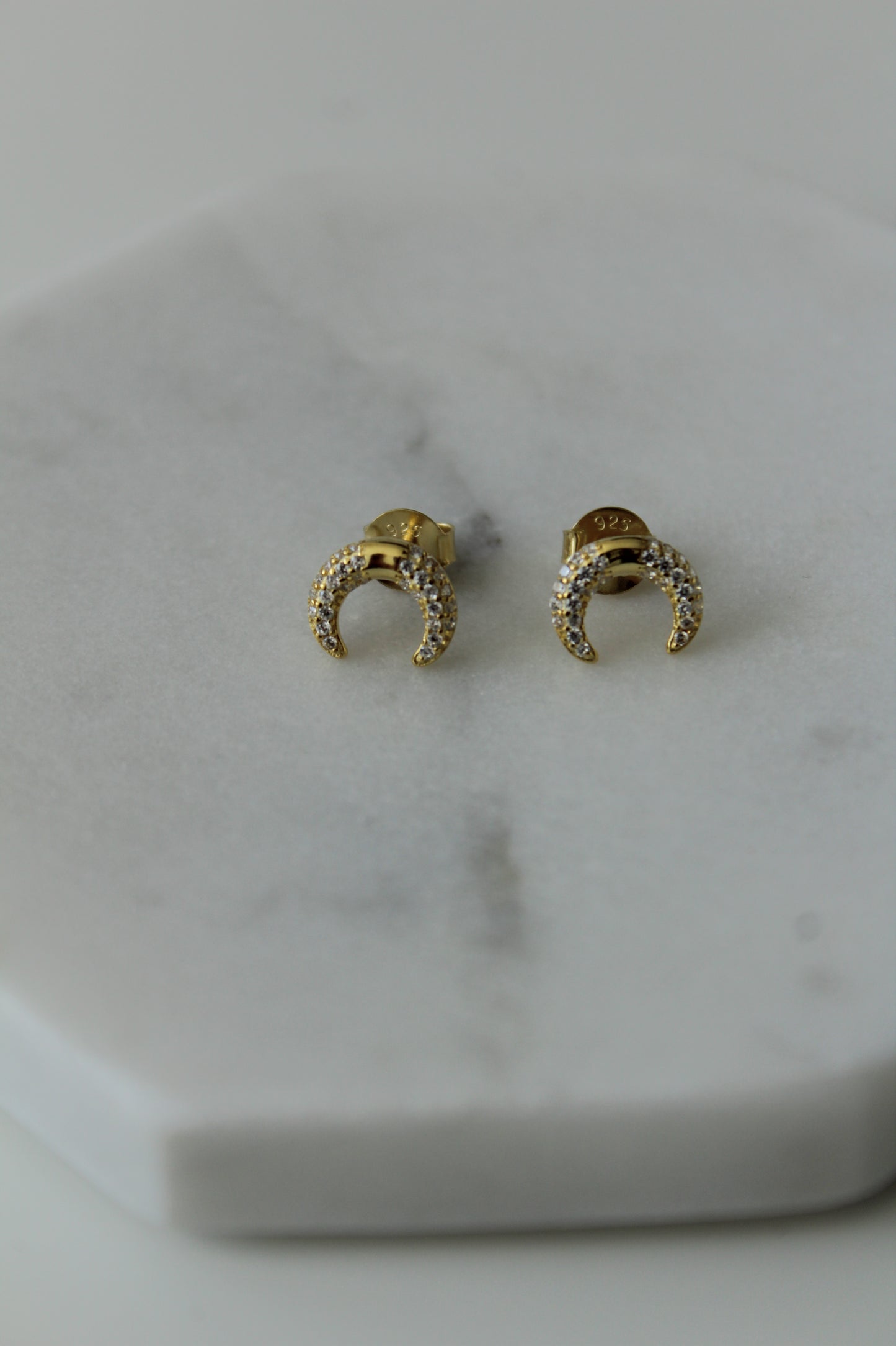 Crescent Moon Studs