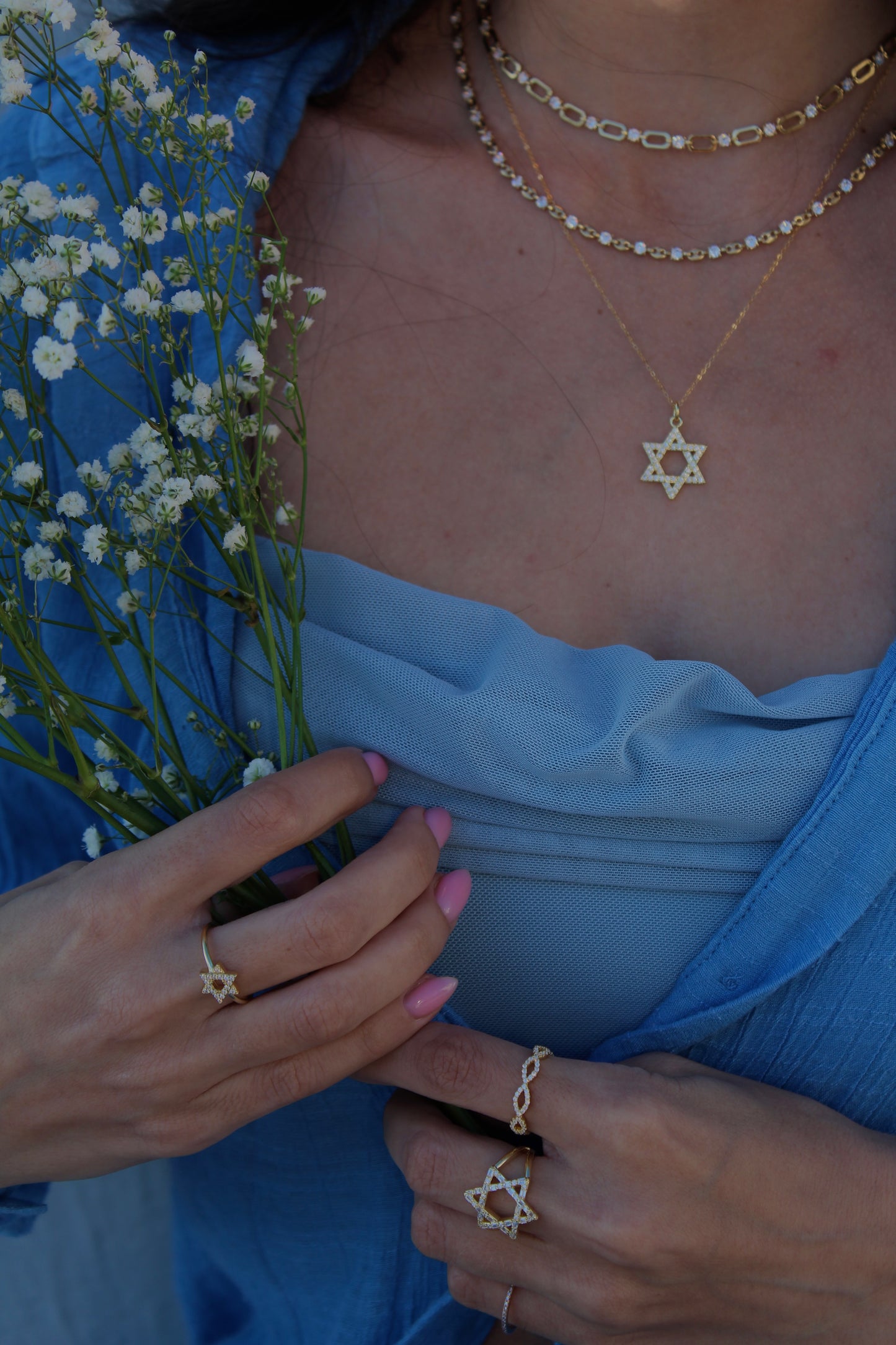 Dainty Star of David Ring