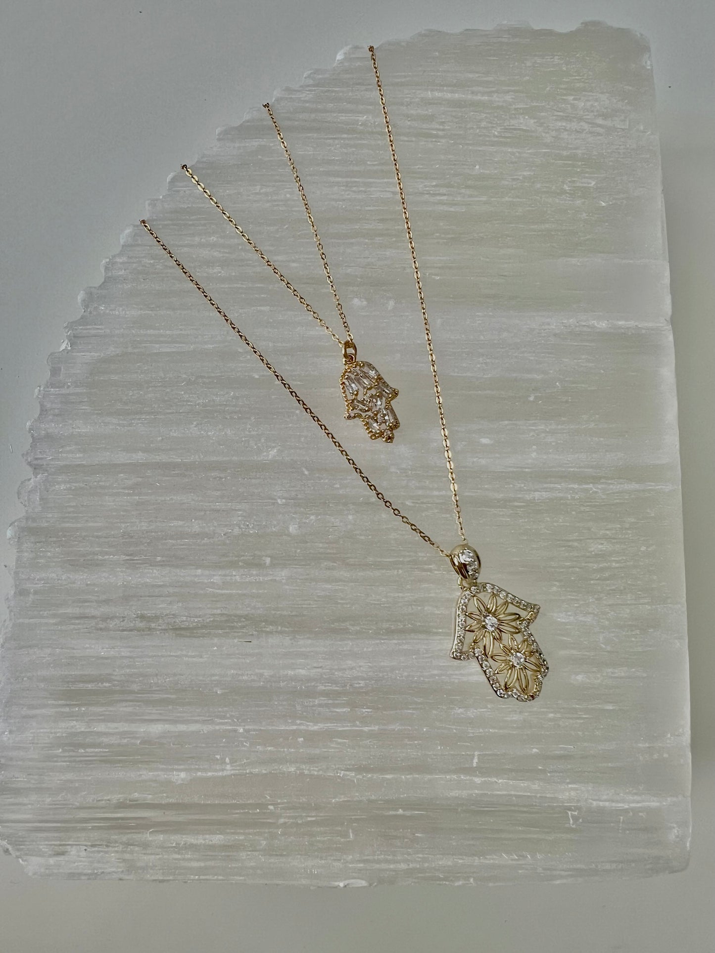 Floral Hamsa Necklace