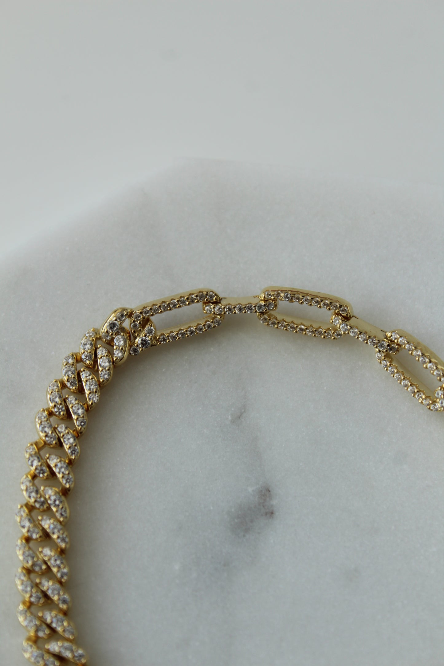Double Chain Micropave Bracelet