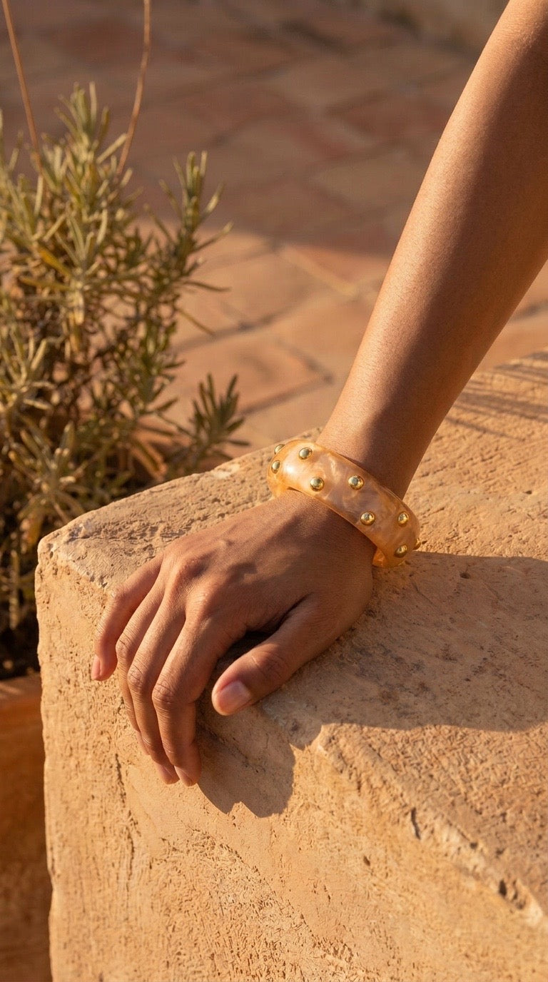 Monaco Color Pop Resin Statement Bangle | Colorful Acrylic Bracelet