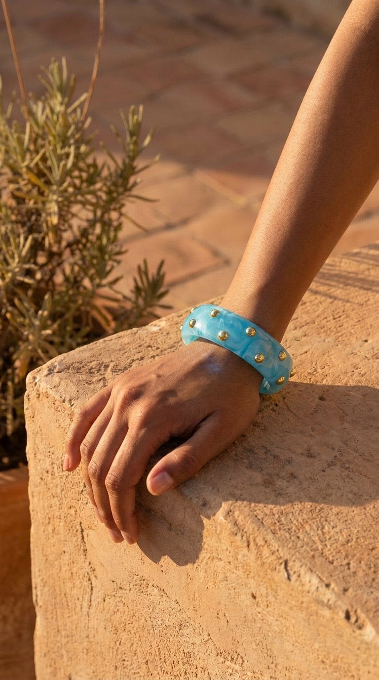 Monaco Color Pop Resin Statement Bangle | Colorful Acrylic Bracelet