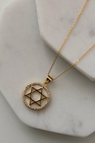 Star of David Stone Necklace