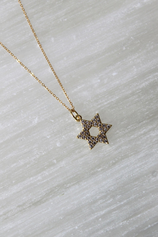 CZ Star of David Necklace