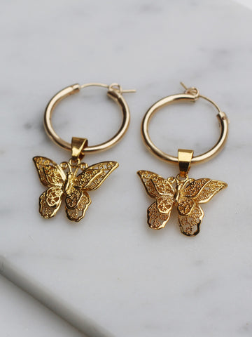 You Give Me Butterflies Hoops