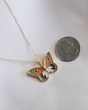 Mosaic Enamel Butterfly Necklace