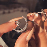 Crystal Crescent Moon Ring