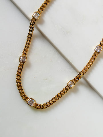 Crystal Curb Chain (Square)