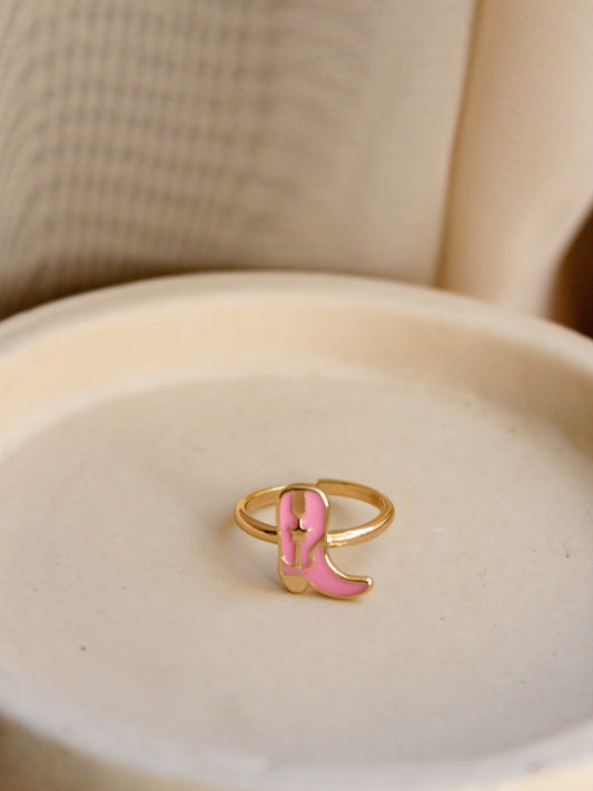 Enamel Cowboy Boot Ring