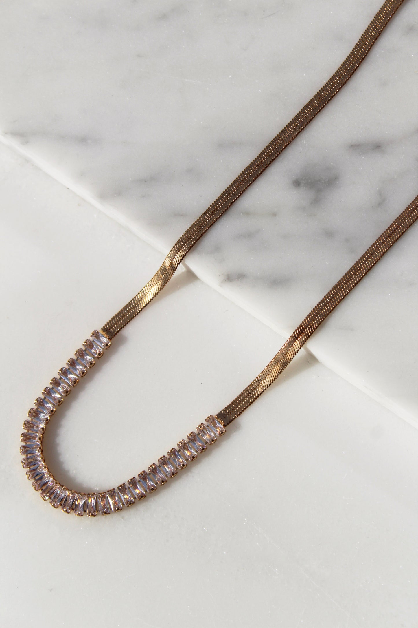 Bejeweled Herringbone Chain