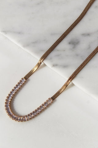 Bejeweled Herringbone Chain