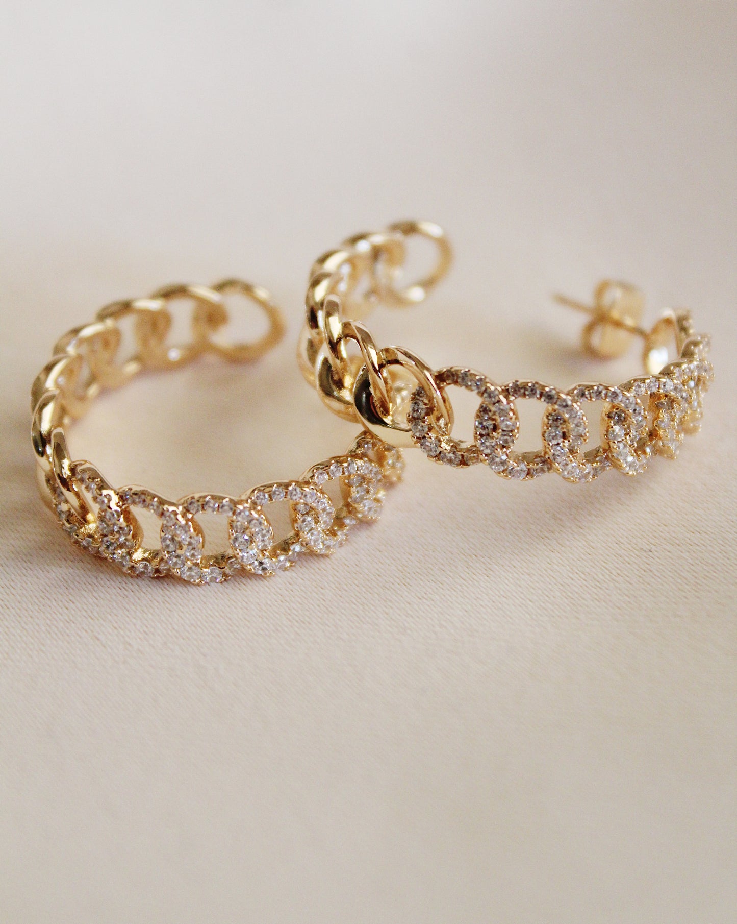 Bel Air Pave Chain Hoops