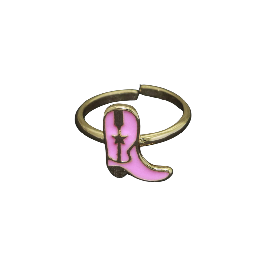 Enamel Cowboy Boot Ring